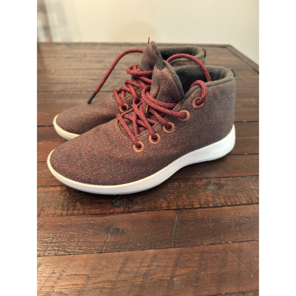 Allbirds Wool Runner-up Mizzles Womens 8 Burgundy Charcoal Mid Top Sneakers WRUM